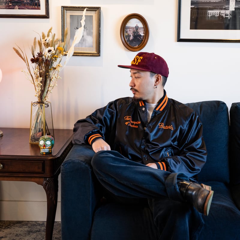 BUTWIN × MISSION DISTRICT】SATIN AWARD JACKET (