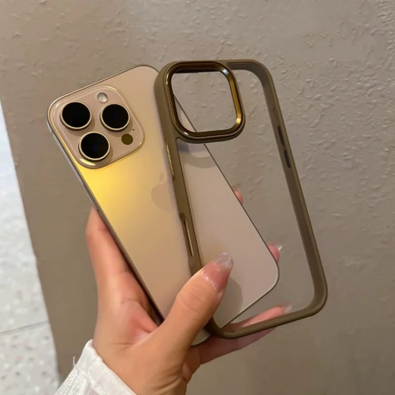 N377】 iPhone16に合う耐衝撃ケース デザートチタニウム/チタン