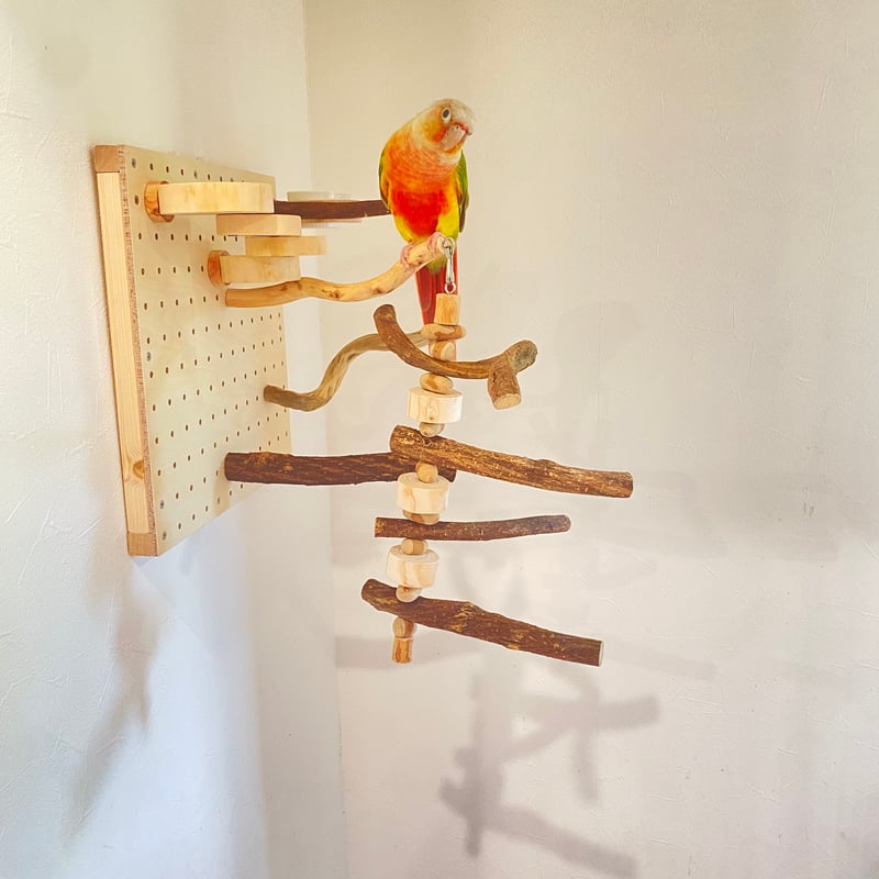 みゅん鳥インコ止まり木 タワー型バードアスレチックバードジム みゅん