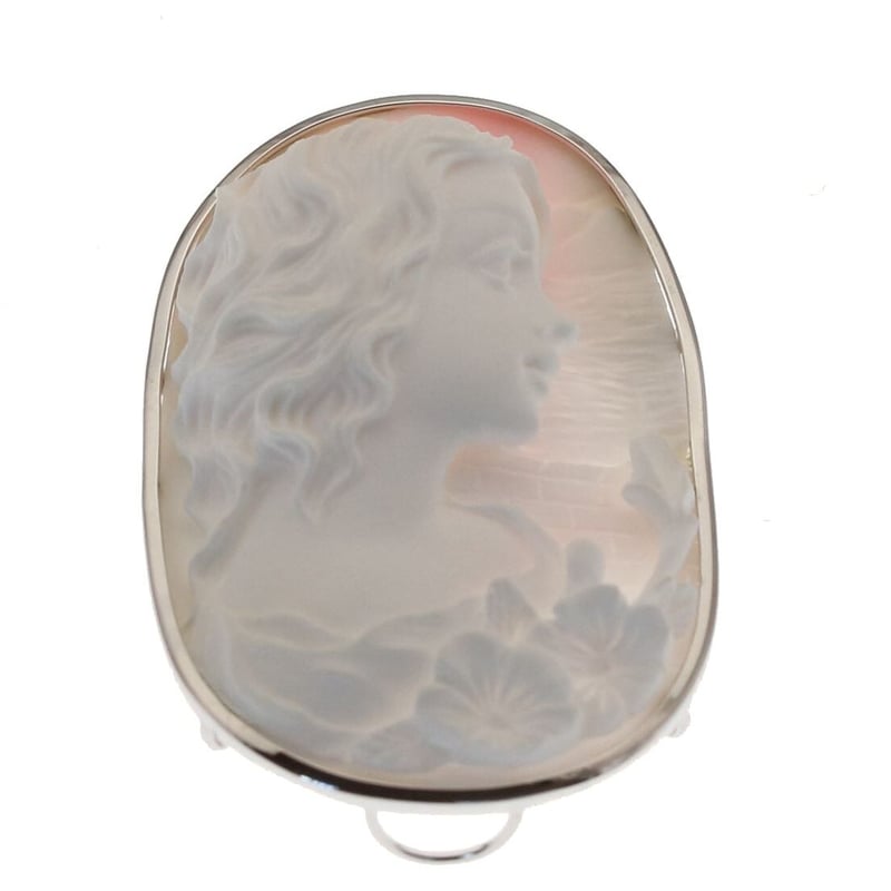 GALLERY megumi 保証書付き SV925 コンクシェル カメオ ペンダント