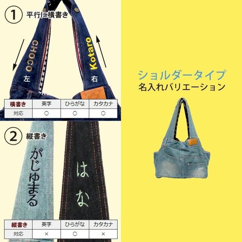 名入れ刺繍 デニムバッグ専用 STORES | ANZUDOG