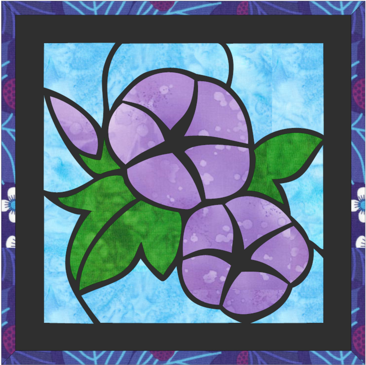 朝顔 ステンドグラス風キルト（MOSAIC QUILT）型紙 | Quilt Compass