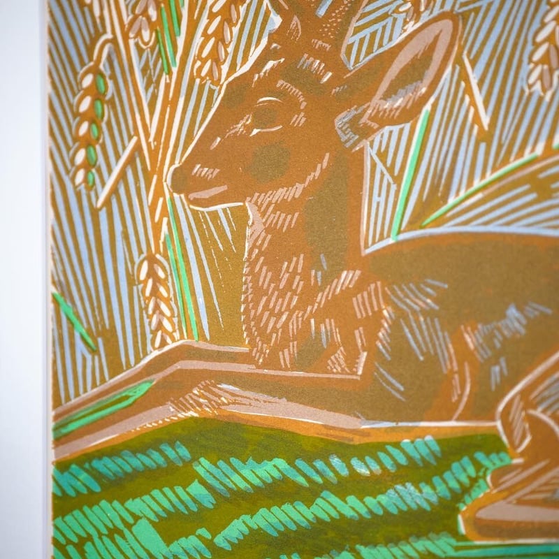 値下げしました：Axel Salto Color Lithograph Deers(1920s