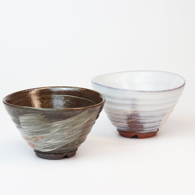 二彩茶漬け碗ペア（化粧箱）｜萩焼窯元 萩陶苑 椿秀窯 ギフト