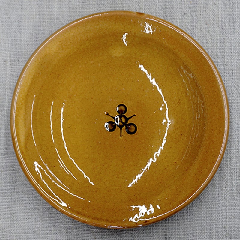 和食器 布志名焼 湯町窯 中皿 15cm 花紋濃茶 黄釉 | うつわの店