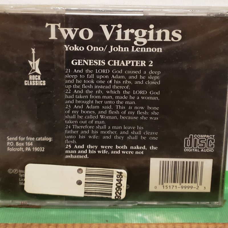 CD ) YOKO ONO/JOHN LENNON TWO VIRGINS 91US 新品未