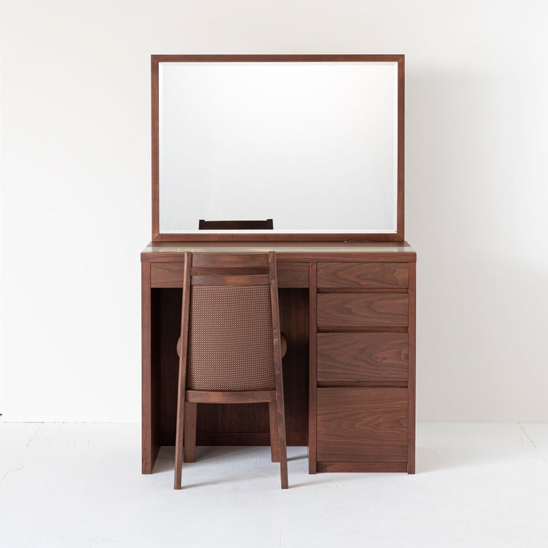 アダージョ + チェスト（ウォールナット）一面鏡ワイドミラーホテル