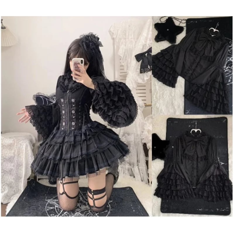 Lacy Princess姫袖ブラウス ブラック／Select | tulle オンラインストア