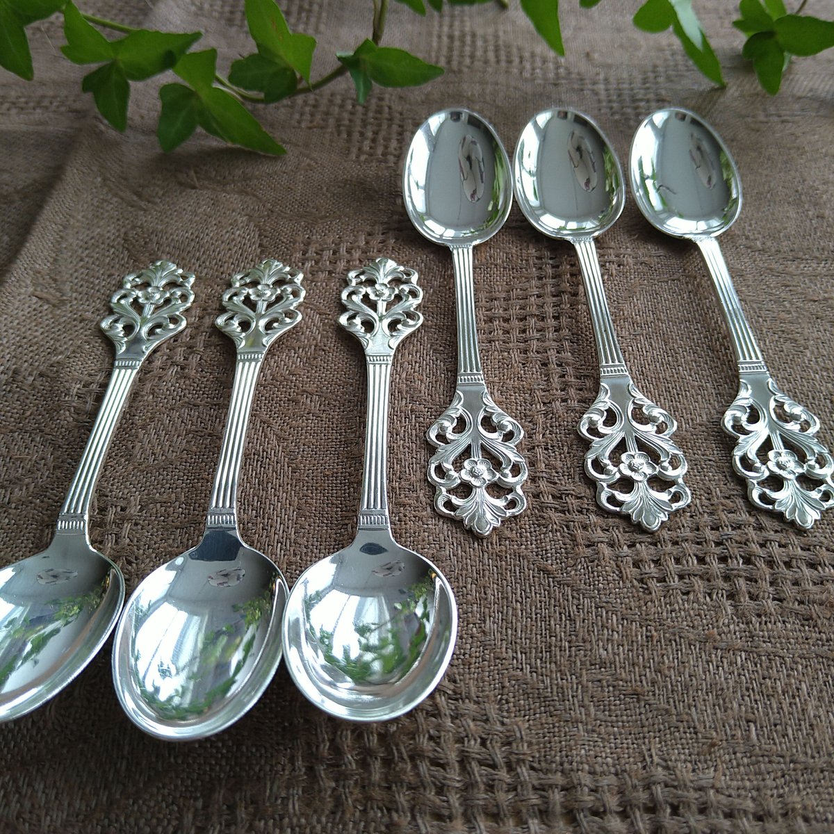 SILVER】 ストロースプーン 6本 SILVER刻印有り 約54g 銀製/シルバー