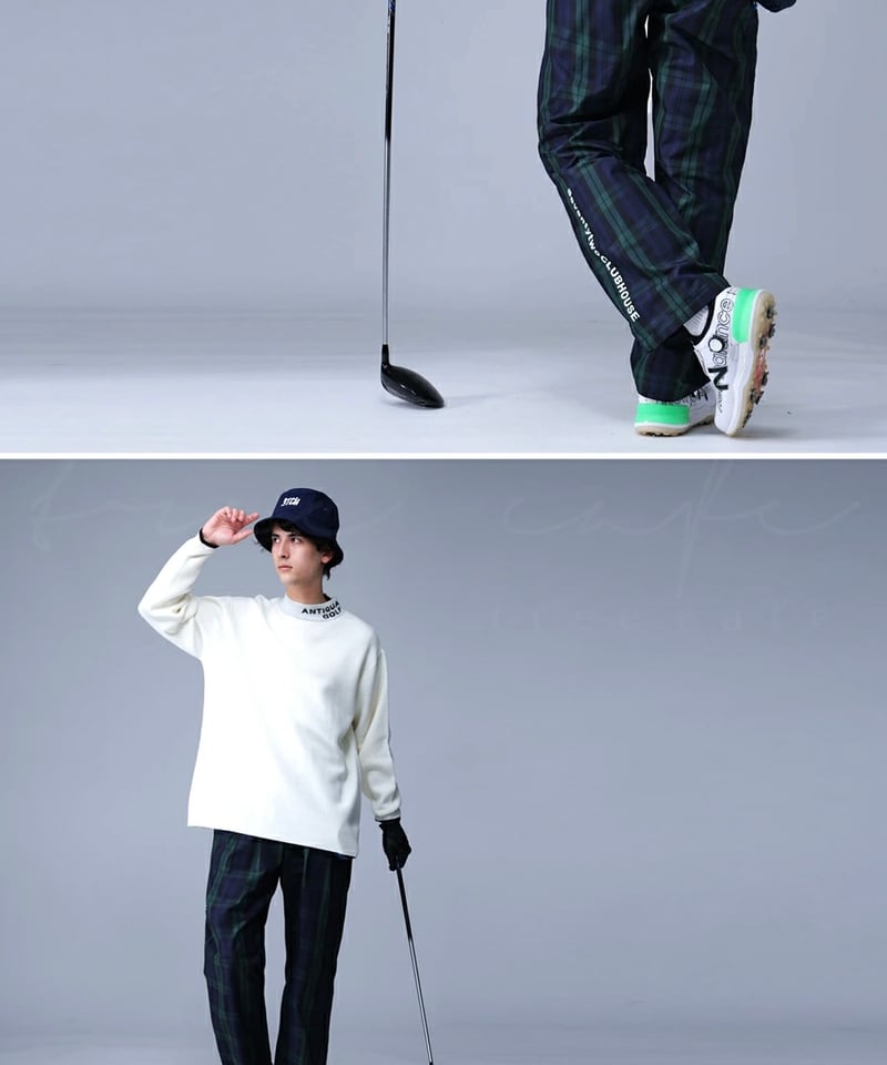ANTIQUAGOLF×STCH】UNISEX（ユニセックス）check logo pant