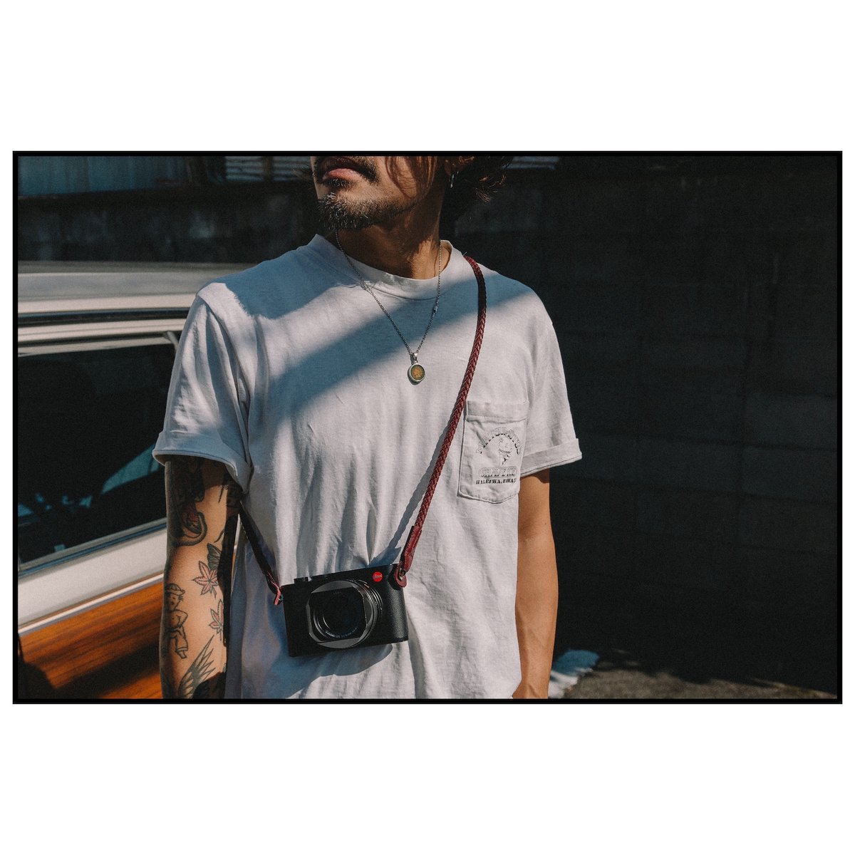 生産終了)kyoto boys original camera strap ブラウンレッド