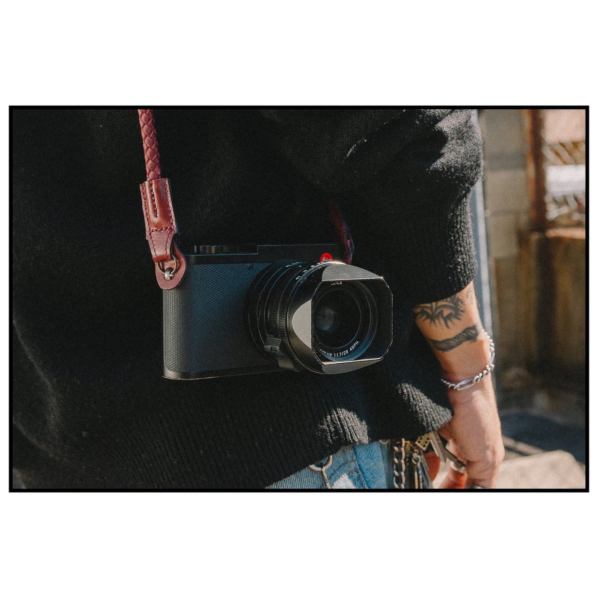 生産終了)kyoto boys original camera strap ブラウンレッド