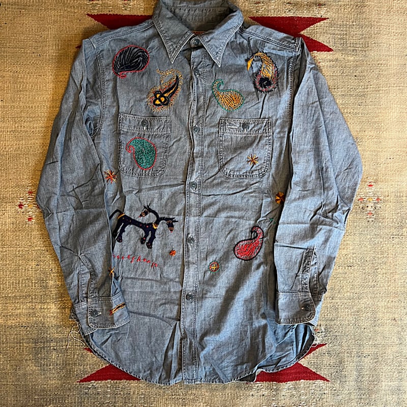 vintage kapital キャピタル シャンブレーハンド刺繍シャツ 古着 | THIR