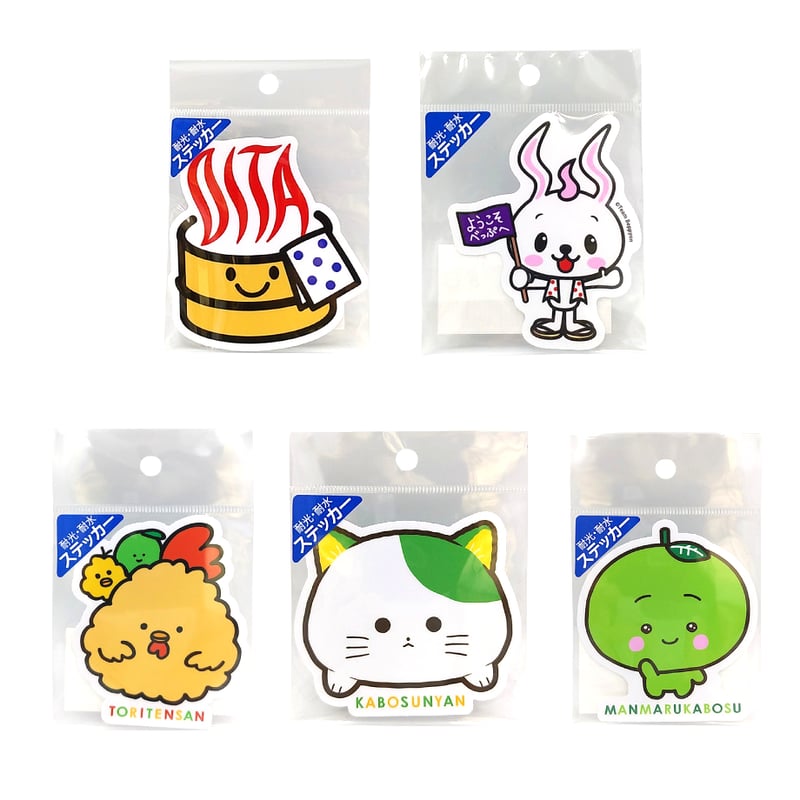 大分県限定キャラクター 耐水耐光ステッカー | 湯あがり本舗