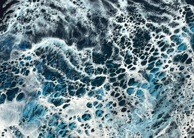 レジンアート【波のキャンバス】受注制作Largeサイズ(A2) ブラック