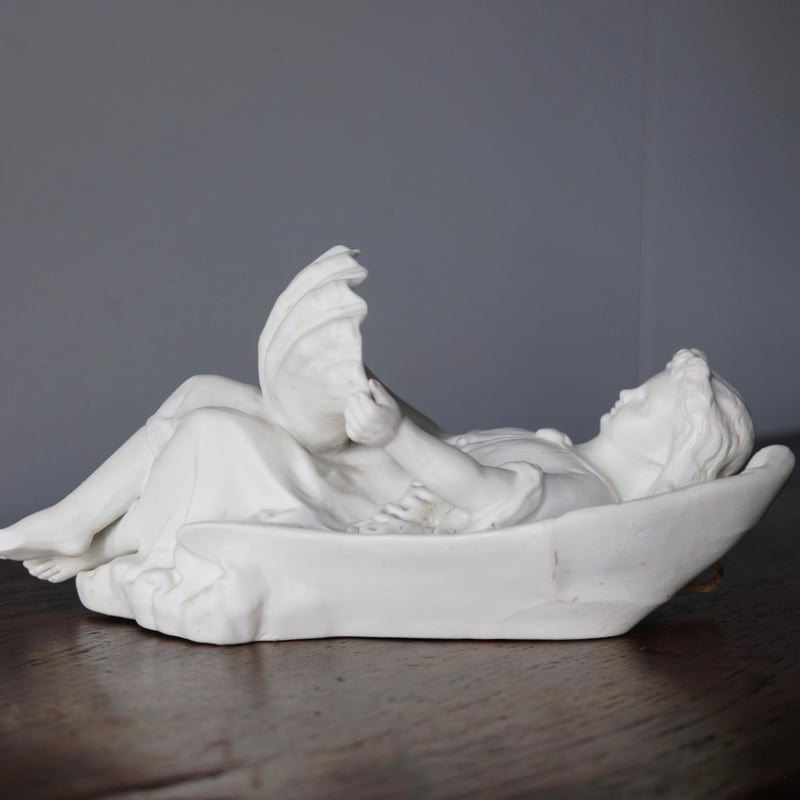 天使 ベニティエ 聖水盤 ビスク h26.3cm フランス アンティーク