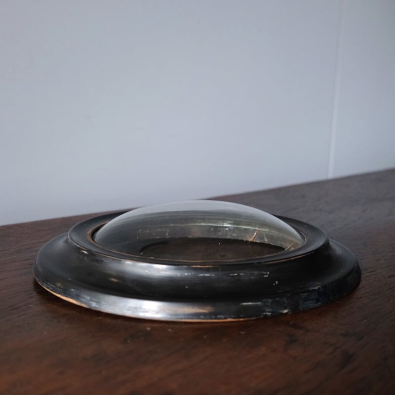 ナポレオン3世様式 黒 額 オーバルフレーム ボンベガラス 付き 25cm