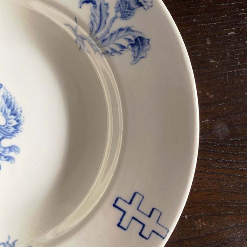 K&Gリュネヴィル K&G Luneville ロレーヌ十字紋章皿 深皿 リム皿 アン