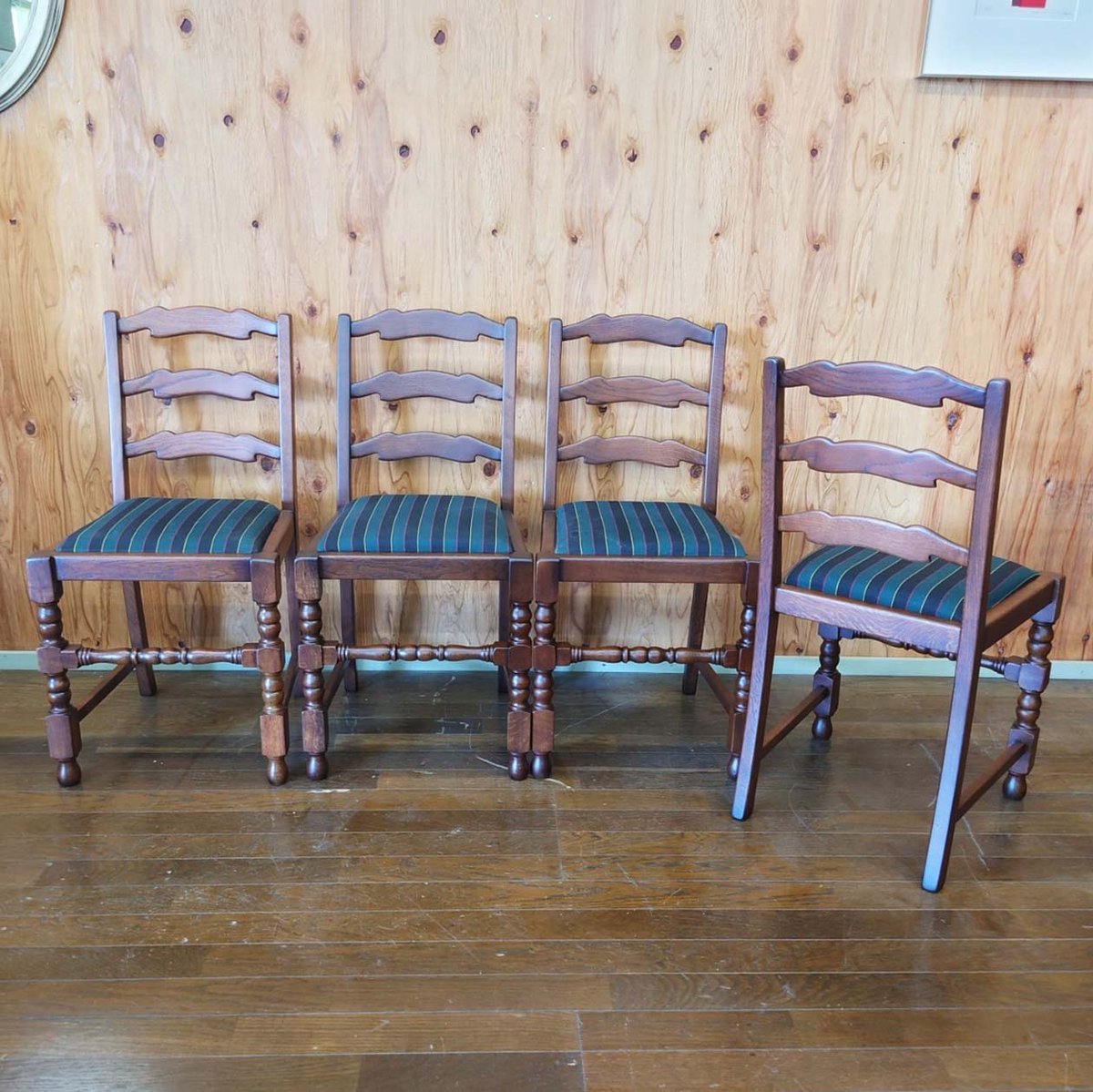 イギリス アンティーク 家具 キッチンチェア 2脚セット 英国 4742e