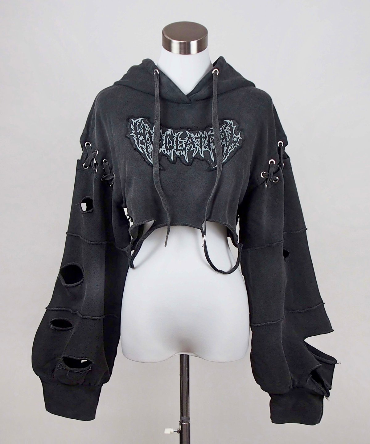 再販《ダメージショート猫耳パーカー》D.GRAY | HIDOLATRAL THEODOL