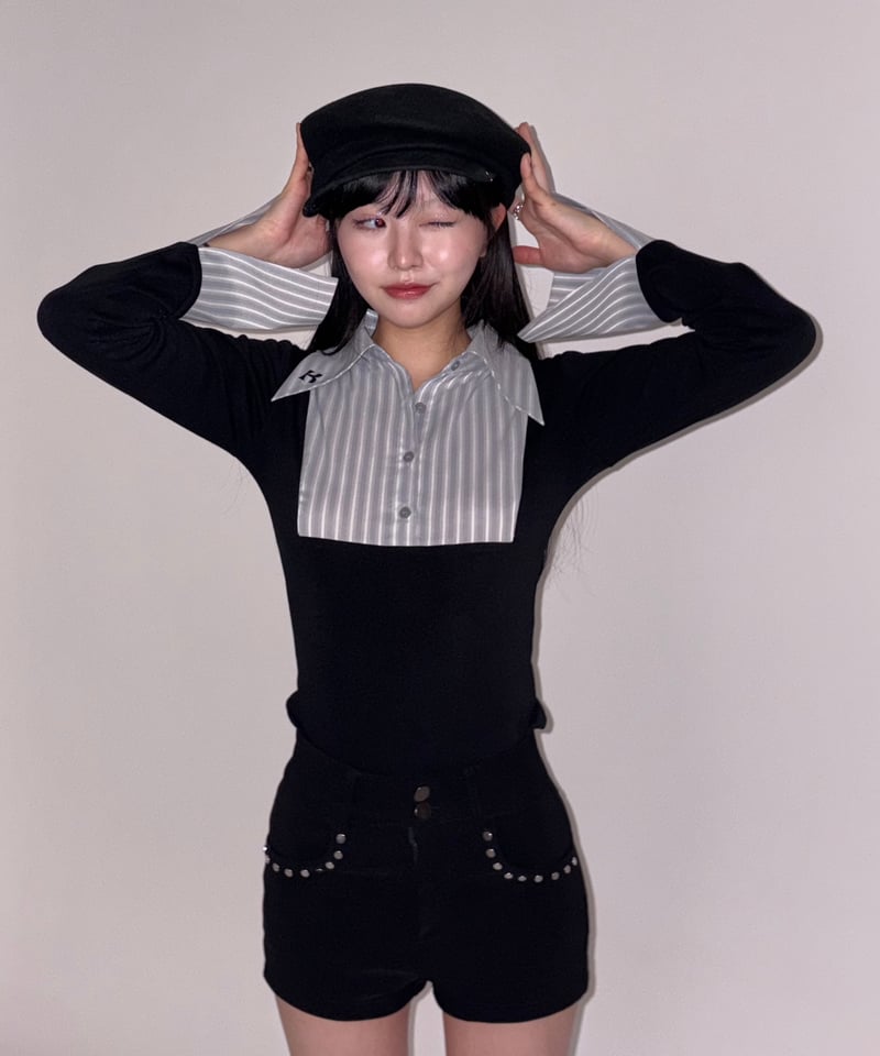 lady slim shirt tops | KISS THE CLUB