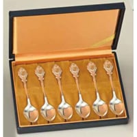 02138】洋銀製菊紋入りスプーン6本セット | 銀座明倫館ネットショップ