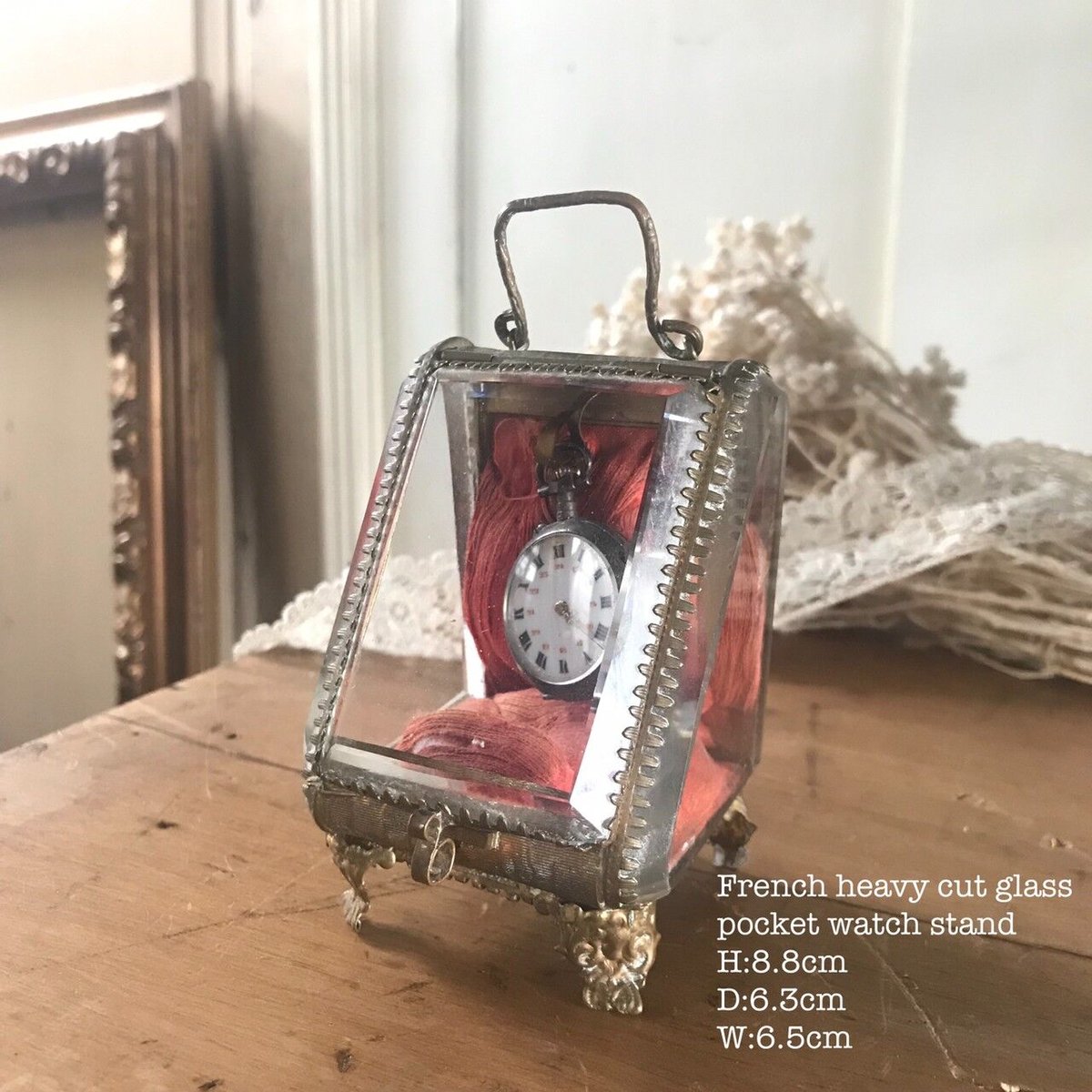 フランス】アンティーク 時計用べベルガラスボックス AN7-1