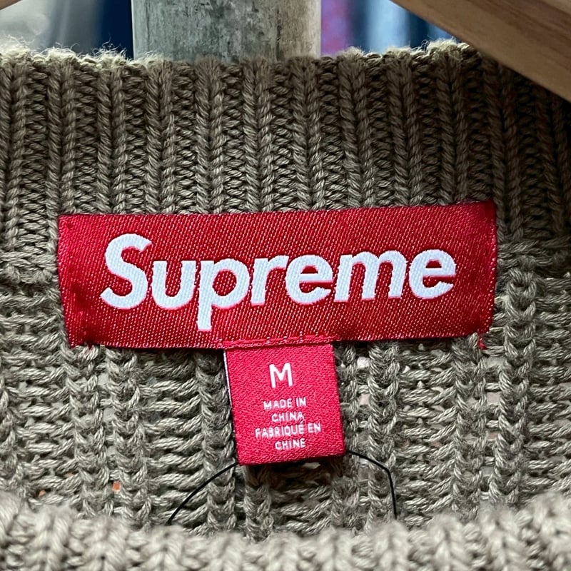 Supreme LOOSE GAUGE STRIPE SMALL SWEATER KHAKI