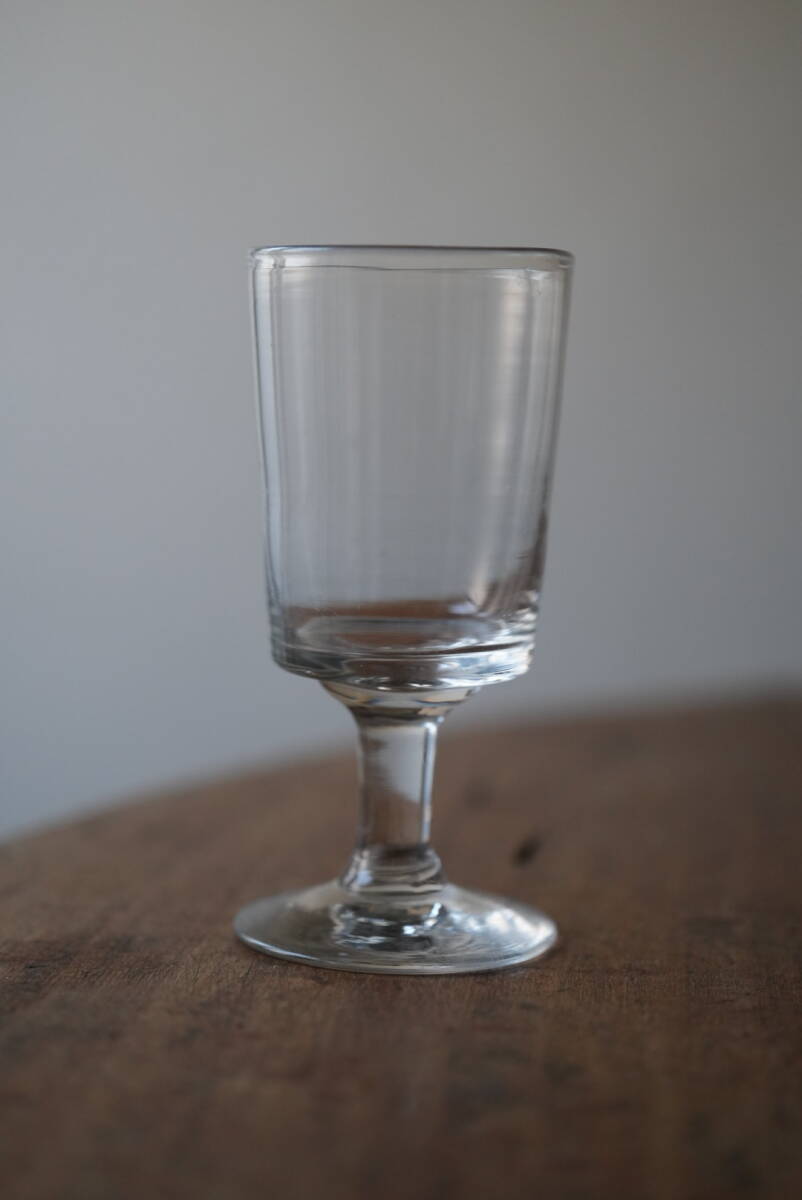 手吹きガラスの筒型のビストログラス / 19世紀・フランス A-7