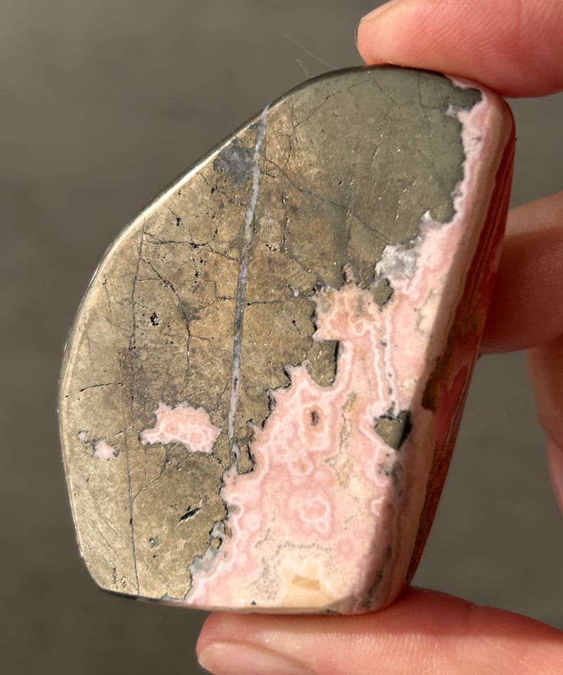 超レア】インカローズ(ロードクロサイト)×パイライト共生原石◇天然石