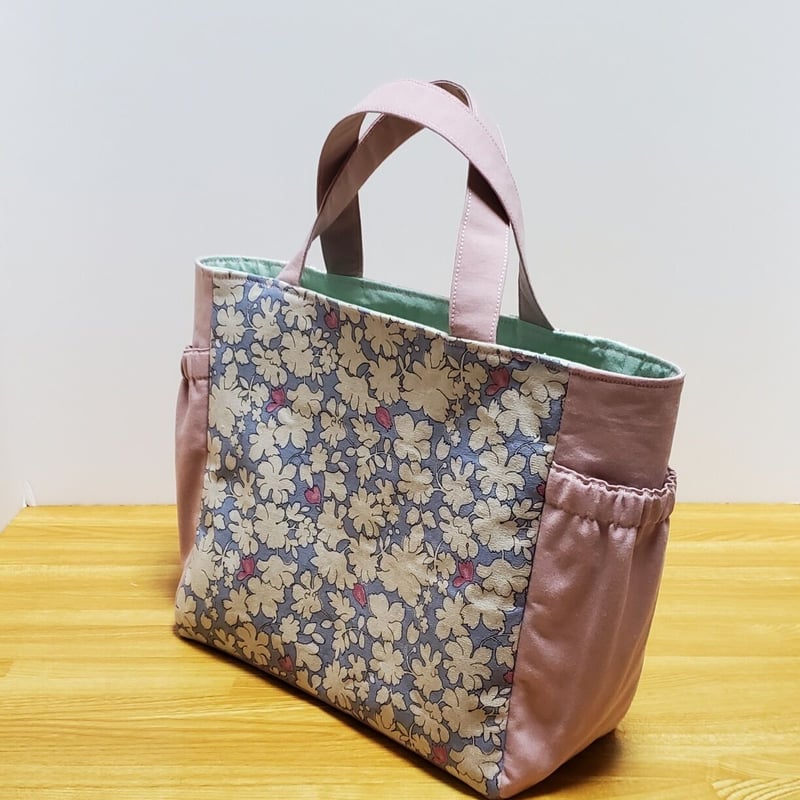 サイドポケット付きトートバッグ ハンドメイド | Pink-Boo