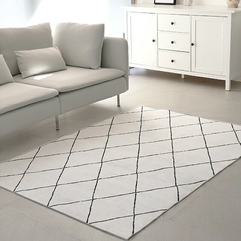 rug-03009 ラグ ベニワレン風 140×200cm ダイヤ柄 | ART OF BLACK