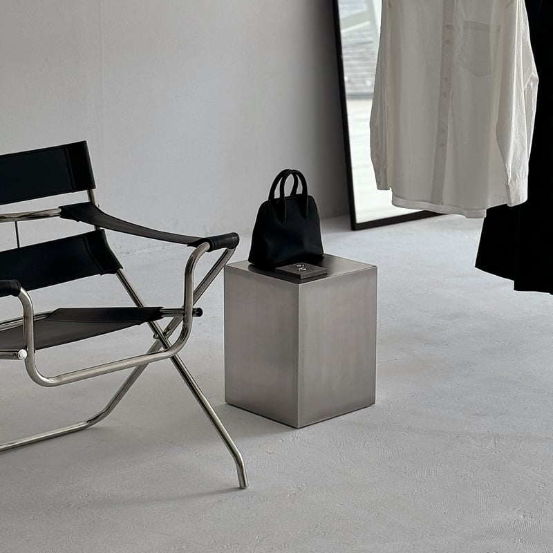 table-03166 ステンレス スクエア サイドテーブル スツール H40 W30 | A