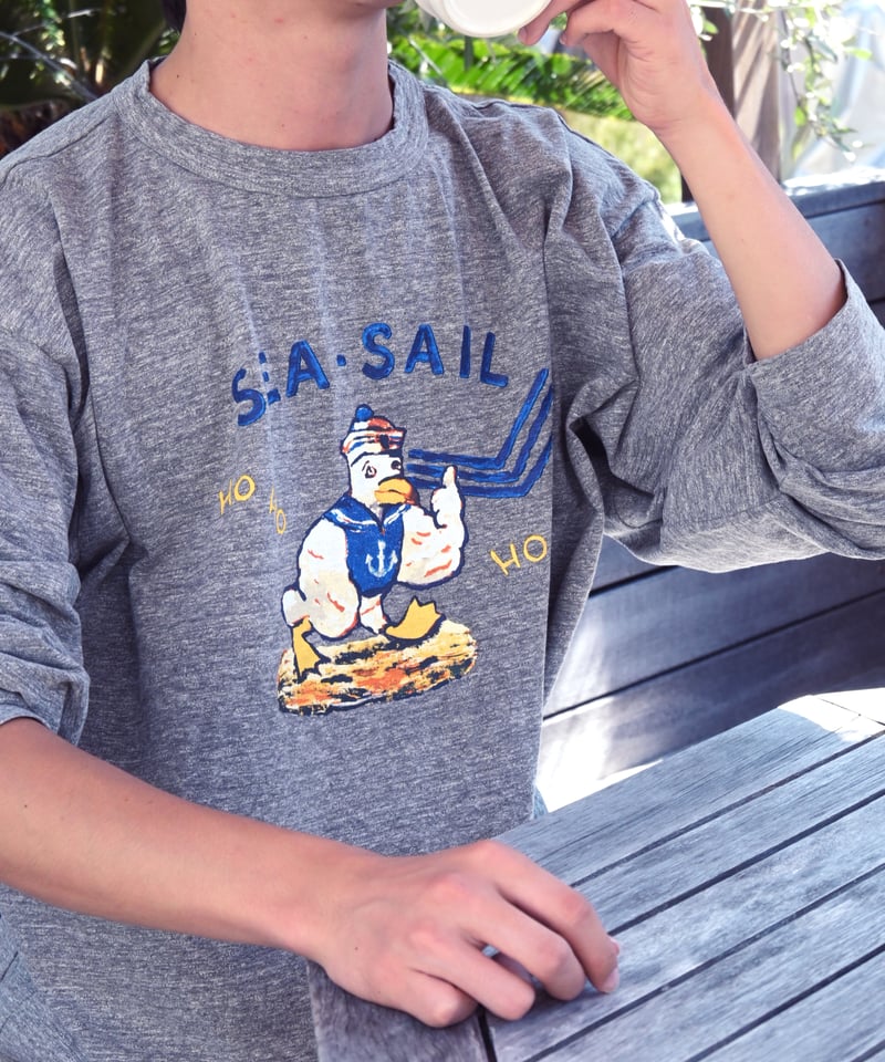 カモンメくんべタッチプリントの908オーシャン長袖Tシャツ | 45R葉山店