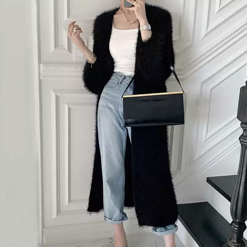 シャギーニットロングカーディガン | HANNA CLOSET online