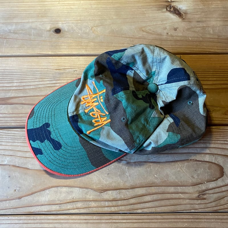 vintage】90s old Stussy Camo Mesh Cap Stussy Camo Mesh Trucker Cap