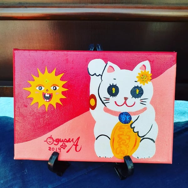 ハッピーベルリン 画家 小楠アキコ作品 アクリルガッシュ50×70cm