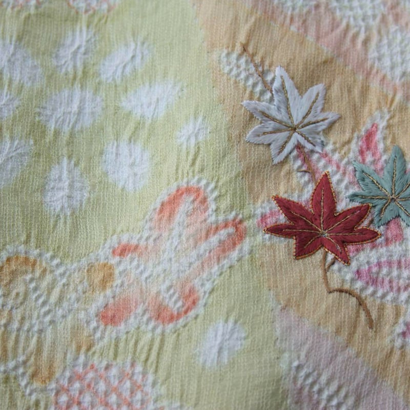 訪問着) しぼり 花刺繍 金糸 しつけ糸有 A3298 | 和ノ藤リユース