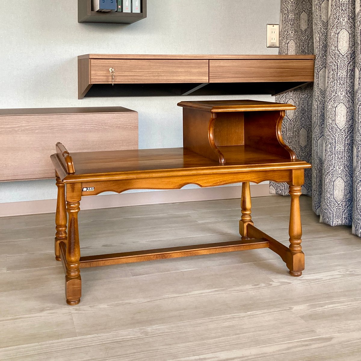 ジャパンヴィンテージ】オールドカリモク テレフォンベンチ