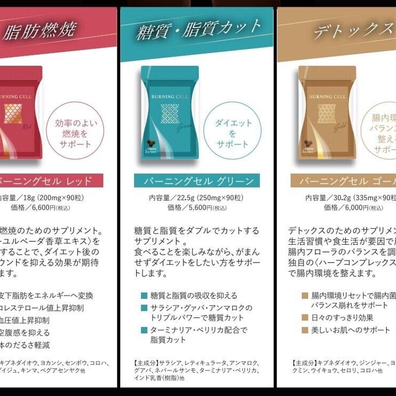 脂肪燃焼】BURNING CELL レッド〈バーニングセル〉 | BeauLinK STORE