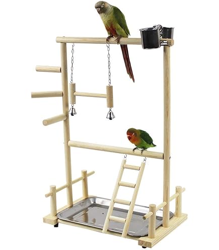 Amazon | karonpeln 止まり木 バードスタンド 天然木材 鳥の遊び場