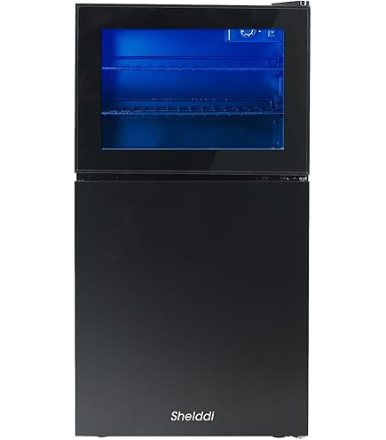 Amazon | Shelddi 冷蔵庫 75L 透明ガラスドア 幅49cm 小型 ミニ