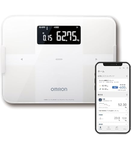 Amazon.co.jp: オムロン 体重体組成計 HBF-227T-SBK シャイニー