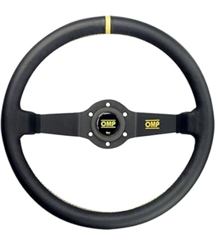 OMP ステアリング コルシカ ディープコーン レザー ホーンボタン付き