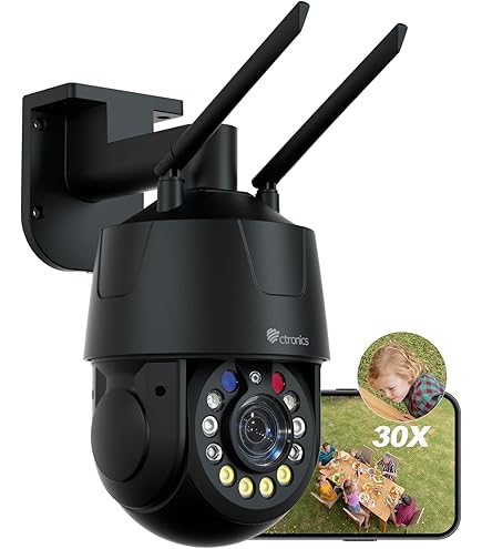 Amazon.co.jp: Ctronics 4K 防犯カメラ 30倍光学ズーム 150m赤外＆50m