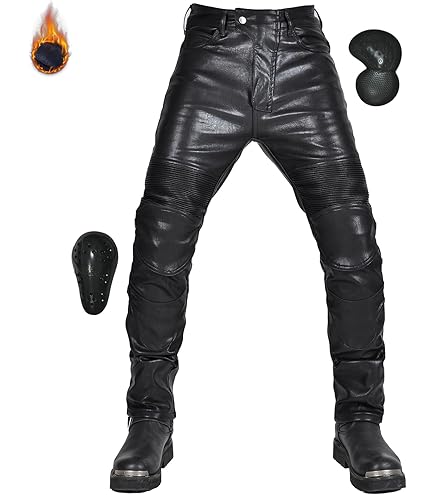 Amazon | 南海部品 NANKAI（ナンカイ） レザーパンツ ブラック/レッド