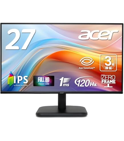 Amazon.co.jp: Acer KA272 A 27インチ LED LCD モニター - ブラック