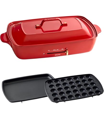 Amazon | BRUNO コンパクトホットプレート レッド BOE021-RD | BRUNO