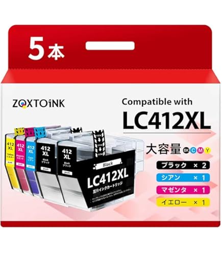 Amazon.co.jp: Fexiro LC412XL-4PK ブラザー インク LC412XL 互換 4色