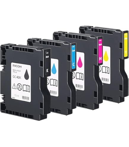 Amazon.co.jp: RICOH 純正インク SGカートリッジ GC41H 4色セット
